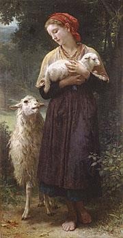  pastor Arte - La pastora 1873 Realismo William Adolphe Bouguereau